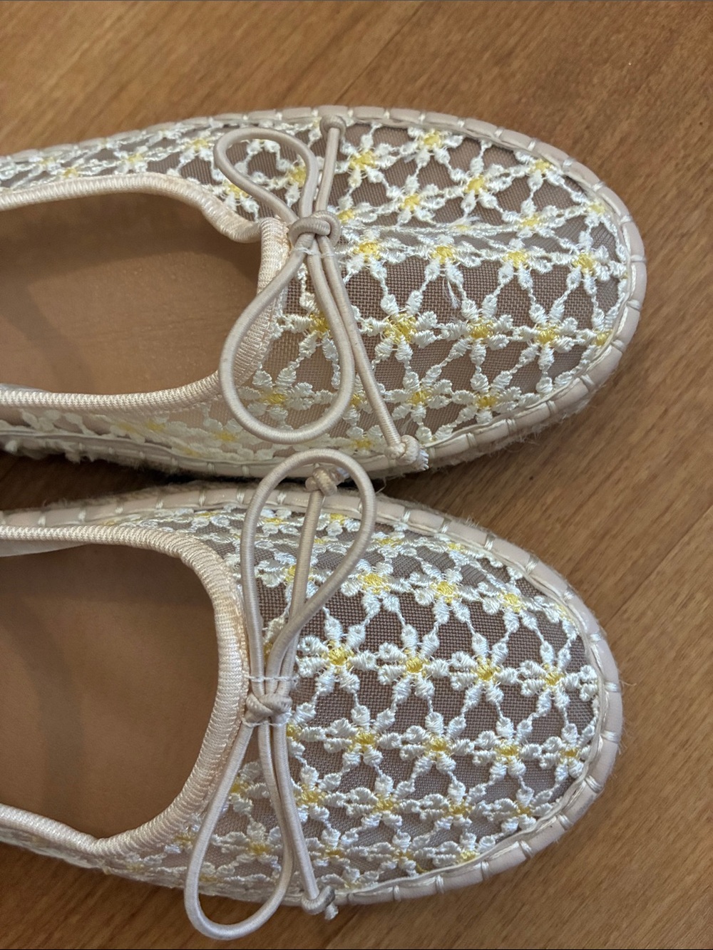 Madden Girl Cream Lace Espadrille Ballet Flats with Bow - Picture 8 of 10